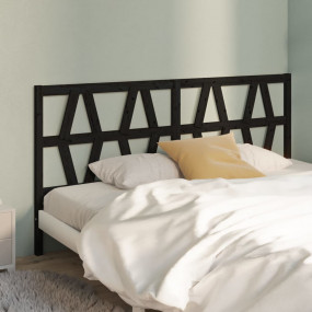 Bed Headboard Black Solid Pine Wood Large Decorative In...