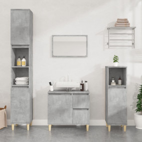 Bathroom Cabinet Concrete grey Engineered wood, solid e...