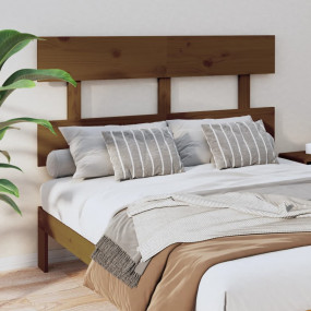 Bed Headboard Honey brown Solid pine wood 54.3 x 1.2 x ...