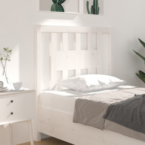 Headboard White Solid Pine Wood 37.8 x 1.6 x 39.4 in