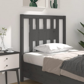 Headboard Grey Solid pine wood Standard Durable Headboa...