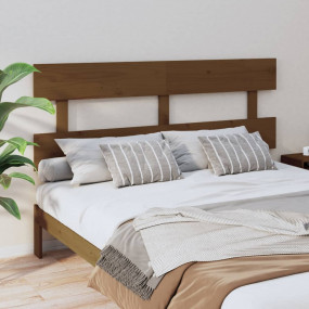 Bed Headboard Honey Brown Solid Pine Wood Standard