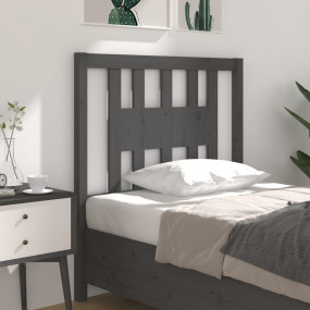 Headboard Grey Solid pinewood Medium Decorative Inlays
