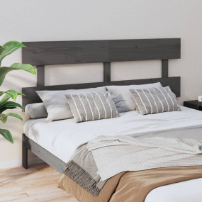 Bed Headboard Grey Solid Pine Wood 64.6 x 1.2 x 31.9 in