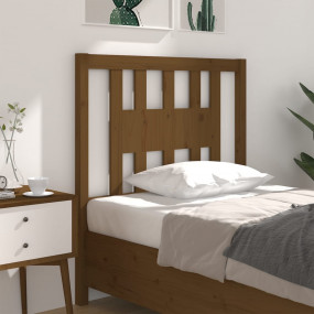 Headboard Honey brown Solid pine wood 41.7 x 1.6 x 39.4...