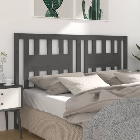Headboard Grey Solid pine wood Standard Decorative Inla...