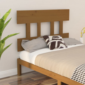 Bed Headboard Honey Brown Solid Pine Wood