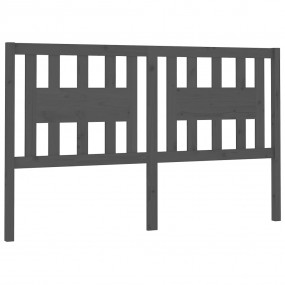 Headboard Grey Solid Pine Wood 55.5 in x 39.4 in