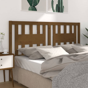Headboard Honey brown Solid pine wood 55.5 x 1.6 x 39.4...