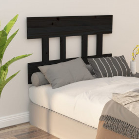 Bed Headboard Black Solid Pine Wood Standard Decorative...
