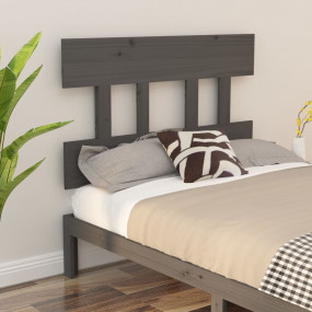 Bed Headboard Gray Solid pine wood Large Decorative Inl...