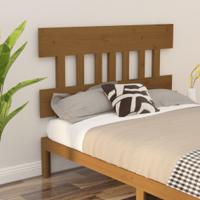 Bed Headboard Honey brown Solid pine wood 54.5 x 1.2 x ...