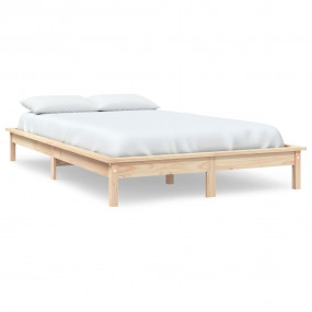 Bed Frame Natural Pine Solid Pine Wood Full Durable Bed...