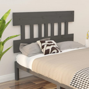 Bed Headboard Gray Solid Pine Wood 80.1x31.9 in Bed Hea...