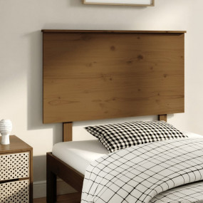 Bed Headboard Honey Brown Solid Pinewood Durable Bed He...