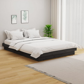 Bed Frame Grey Solid pine wood Double Durable Bed Frame