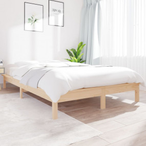 Bed Frame Natural Pine Solid Pine Wood Double Durable B...