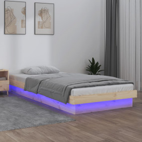 Bed Frame Pine Wood Natural Solid pinewood Twin Bed Fra...