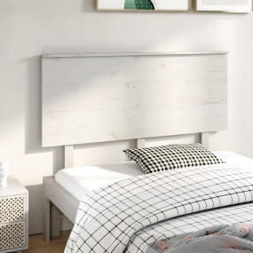 Bed Headboard White Solid Pine Wood Standard Hardwood