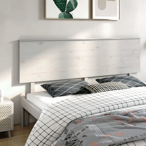 Bed Headboard White Solid Pine Wood Standard Stylish De...