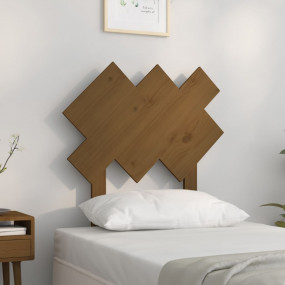 Bed Headboard Honey Brown Solid Pine Wood 28.5 x 1.2 x ...