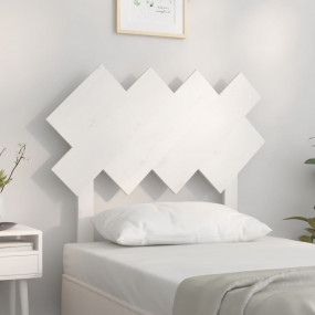 Bed Headboard White Solid pine wood 36.2 x 1.2 x 31.9 i...