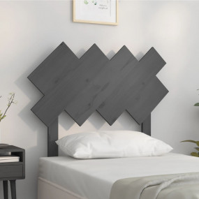 Bed Headboard Grey Solid pine wood 36.2 x 1.2 x 31.9 in