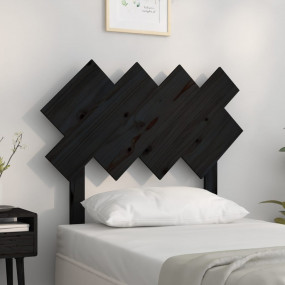 Bed Headboard Black Solid pine wood 36.2 in x 1.2 in x ...