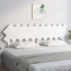 Bed Headboard White Solid Pine Wood 77.2 in Wide Stylis...