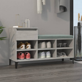 Shoe Cabinet Concrete Grey Engineered Wood, Metal