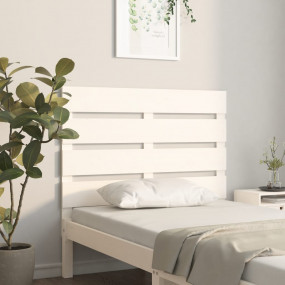 Headboard White Solid pine wood 39.4 x 1.2 x 31.5 in