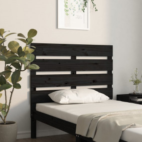 Headboard Black Solid pine wood Twin bed Decorative Inl...