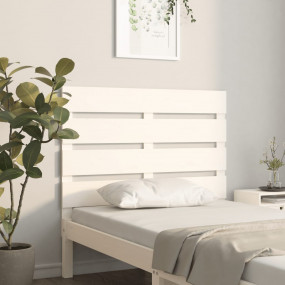 Headboard White Solid Pine Wood Single Bed Decorative I...