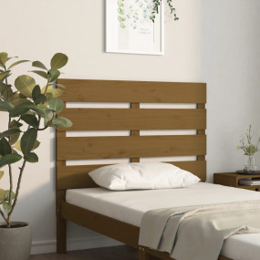 Headboard Honey Brown Solid Pine Wood 29.5 x 1.2 x 31.5...