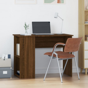Desk Brown Oak Engineered Wood Medium Desk Rectangular ...