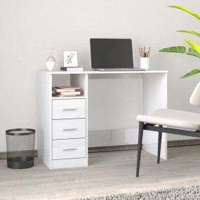 Desk High gloss white Engineered wood Medium Desk Recta...