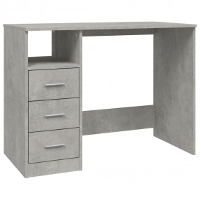 Desk Concrete Grey Engineered Wood 40.2 in x 19.7 in x ...