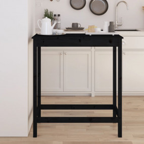 Bar Table Black Solid pine wood Medium Durable Bar Tabl...