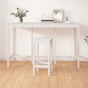 Bar Table White Solid pine wood Large Durable Bar Table