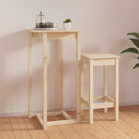 Bar Table Natural Pine Solid Pine Wood Medium Durable B...