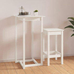 Bar Table White Solid Pine Wood Large Durable Bar Table