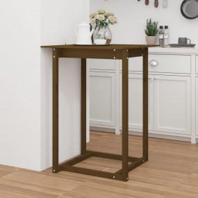 Bar Table Honey Brown Solid Pine Wood Durable Bar Table...