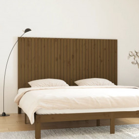 Wall Headboard Honey brown Solid pine wood 80 x 1.2 x 4...