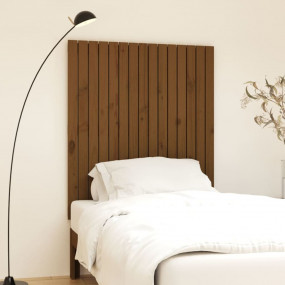Wall Headboard Honey brown Solid pine wood 37.6 x 1.2 x...