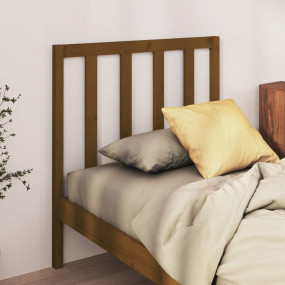 Bed Headboard Honey Brown Solid Pine Wood Twin Appealin...