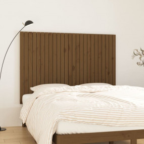 Wall Headboard Honey brown Solid pine wood Standard Wal...