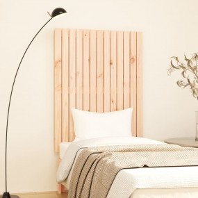 Wall Headboard Natural Pine Solid Pine Wood 32.5 x 1.2 ...