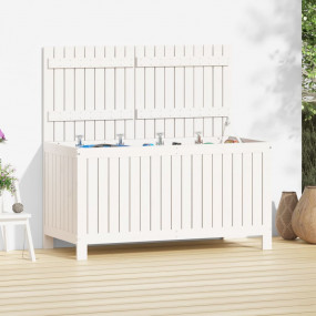Garden Storage Box White Solid pine wood 47.6 x 21.7 x ...