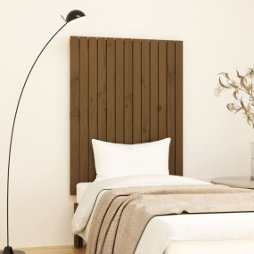 Wall Headboard Honey brown Solid pine wood 32.5 x 1.2 x...