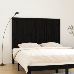 Wall Headboard Black Pine wood Large Decorative Inlays